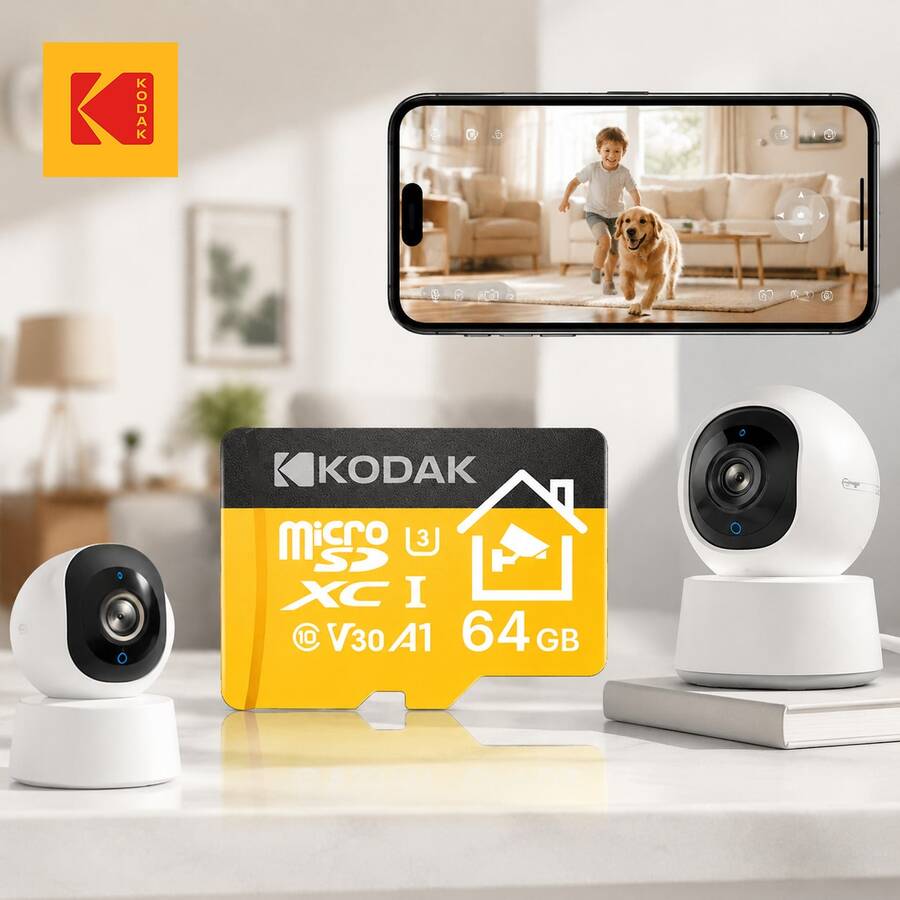 Kartu Micro SD Kodak 32GB 64GB 128GB 256GB Kartu TF Cocok untuk Pemantauan Keamanan Rumah, Kamera Hewan Peliharaan, Monitor, Kamera Dasbor, dan Ponsel Pintar - Jeruk - View 1
