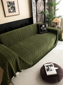 1pc Minimalist Washable Chenille Sofa Cover, All-Season Pet-Friendly Sofa Slipcover, Dust-Proof And Scratch-Resistant Design, Perfect For Living Room, Bedroom And Home Decor - Green - View 10