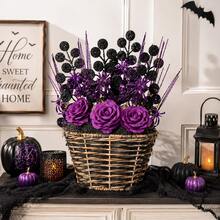 1pc/2pcs/3pcs Artificial Purple Spider Halloween Room Decor, Suitable For Bedroom, Living Room, Fireplace - Multicolor - View 2