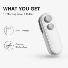 1pc Magnetic Portable Snack Bag Sealer With Hand Press Operation & Magnetic Seal System - Mini Plastic Sealing Machine Suitable For,, Travel, Picnic, Resealing For Freshness Preservation - Silver - View 3