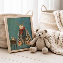 1pc Cute Moth Poster, Whimsical Insect Coffee Wall Art Print, Unframed Matte Paper Poster For Bedroom Dorm Living Room Decor - 1PC - View 2