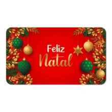 Tapete de Porta Decoração de Natal Feliz Natal Noel Bolinhas Antiderrapante - Multicolorido - Visão 3