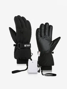 Vilico Women's Winter Outdoor Ski Gloves, Thick Fleece Lining, -20°C Cold Resistant, Five-Finger Design, Touchscreen Responsive, Zipper Pocket On Back For Storing Ski Gear And Other Items, Suitable For Motorcycle Riding, Skiing And Winter Outdoor Activities - Multicolor - View 8