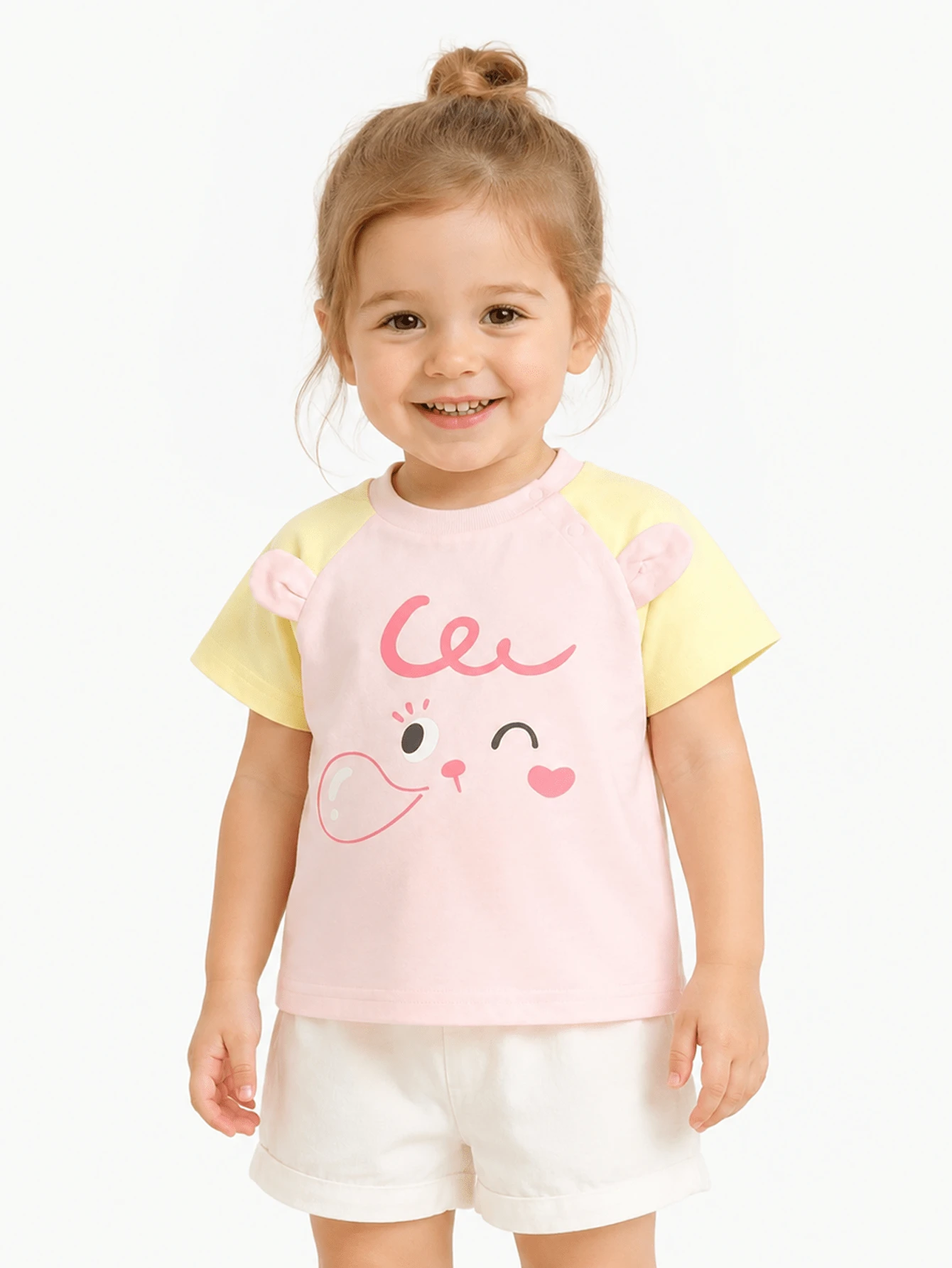Balabala Children's Animal Print Comfortable Short Sleeve T-Shirt, Suitable For Boys And Girls - White Red - View 1
