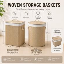 Finish Storage Basket With Lid For Bedroom, Bathroom, Wardrobe And Utility Room - View 4