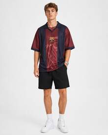 Travis Scott X Nike Barcelona SS25 Retro Football Jersey With Chest Crest Unisex - Burgundy - View 6
