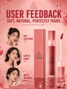 3CE Watery Matte Lip Gloss #CHASING ROSE 4.6g, hasil akhir matte lembut, tidak lengket, membentuk lapisan untuk mengunci warna hanya dengan sekali oles, tahan lama, kebutuhan sehari-hari. - #MENGEJAR ROSE - View 9