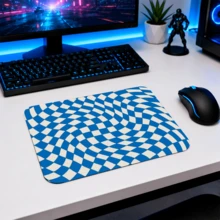 Mouse Pad Gamer XL 25x18 Estampa Azul Quadriculado" Neoprene Antiderrapante para Teclado e Mouse Vaca - Mousepad P - Visão 1