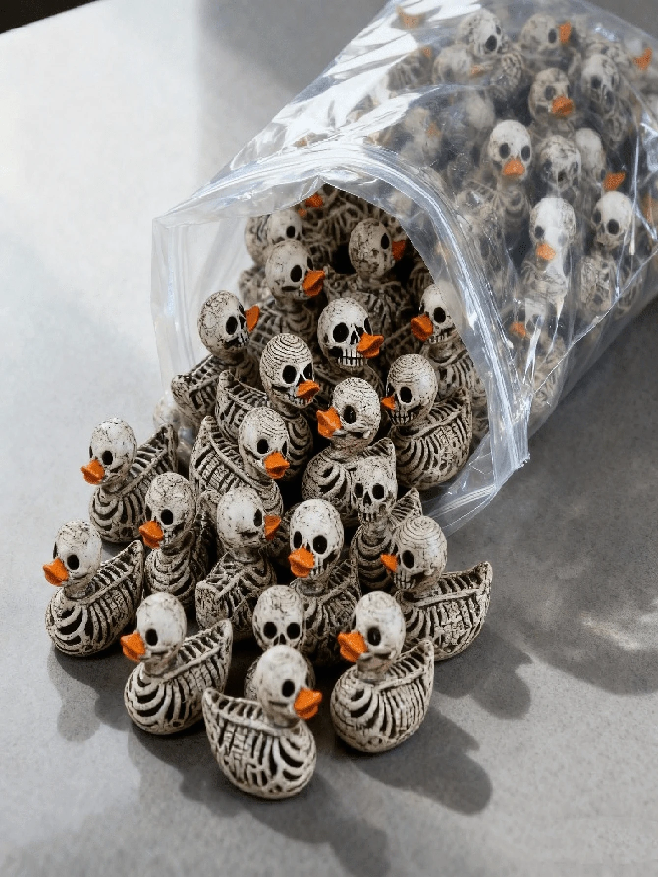 5/8pcs Gothic Style Cute Skeleton Duck - Resin Mini Figurines, Suitable For Halloween, Gothic Home Decor, Office, Party - Compact Desktop Decoration, Dark Style Enthusiasts Collection Gift - Easy To Display, Halloween Decoration - Multicolor - View 1