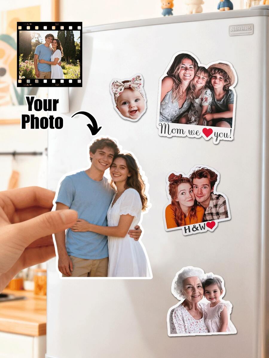 Custom Photo Fridge Magnets, Personalized Shaped Fridge Magnets, Family Holiday Memories, Summer Vacation Souvenirs, Travel Photo Magnets, Kitchen Decor, Housewarming Gifts, Pet Photo Magnets