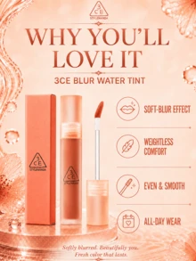 3CE Water Tint #CORAL MOON 4.6g, Soft-Focus Matte Finish, Non-Sticky, Instant Film-Forming For Long-Lasting Color, Daily Essential - #CORAL MOON - View 7