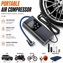 150 PSI 汽車充氣泵，數位式輪胎充氣機，便攜式汽車專用充氣泵，附 LED 燈，120W 功率，戶外旅行必備 - A - 查看 2