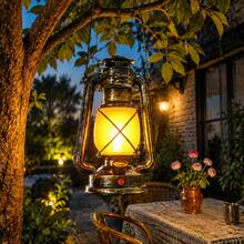 Vintage Handheld LED Lantern, USB Rechargeable, With Flickering Flame Effect, Switch Control, Suitable For Ramadan, Eid Decoration, Camping Flame Light, Perfect For Home, Hiking, Climbing, Gathering, Party, Islamic Festivals, Classic Design - Flame Light - View 7