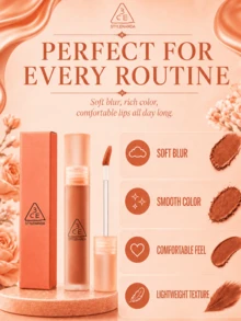3CE Water Tint #CORAL MOON 4.6g, Soft-Focus Matte Finish, Non-Sticky, Instant Film-Forming For Long-Lasting Color, Daily Essential - #CORAL MOON - View 10