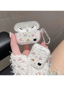 [Split Design]Butterfly Pattern Protective Case Suitable For Airpods 4th Gen, For Airpods Pro 3/1/2 Gen/3rd Gen/For Airpods Pro 2 - Soft TPU Wireless Earphone Protective Shell, Perfect Gift For Family And Friends - Clear - View 2