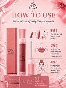 3CE Watery Matte Lip Gloss #CHASING ROSE 4.6g, hasil akhir matte lembut, tidak lengket, membentuk lapisan untuk mengunci warna hanya dengan sekali oles, tahan lama, kebutuhan sehari-hari. - #MENGEJAR ROSE - View 11