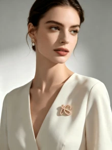 Fashionable Sparkling Brooch, Exquisite Diamond Pin, Elegant Anti-Glare Accessory Suitable For Formal Suits. Brooch, Pin, Small Gift Suitable For Family, Partners And Friends. (Gift Box Not Included) - D - View 5