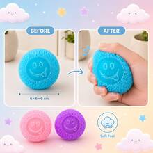 3 Colors Optional Smiling Face Spiky Ball Educational Toy For Kids, Colorful Grip Interactive Ball, Suitable For Parent-Child Games And Classroom Activities - Multicolor - View 4