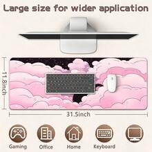 Black Cat Cloud Keyboard Pad, Oversized Mouse Pad, Cute Pink & Purple, Office Desk Protector, XXL Rubber Non-Slip, Home Desk Mat, Suitable For Gaming - View 7