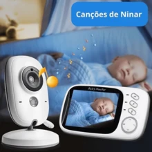 Baba Eletrônica Com Monitor Visão Noturna, Câmera c/ Audio Sensor de Temperatura VB603 3,2 polegadas - Visão 5