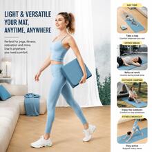 0.4mm Ultra-Thin Foldable Yoga Mat, Portable Exercise Mat, Non-Slip Wear-Resistant Shock-Absorbing Sound-Insulating Fitness Floor Mat, Double-Sided Use Easy Storage Easy Cleaning, Suitable For Yoga Training, Pilates, Gymnastics, Jump Rope, Home Gym Sports Equipment - Multicolor - View 2