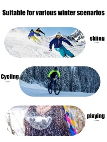 Vilico Women's Winter Outdoor Ski Gloves, Thick Fleece Lining, -20°C Cold Resistant, Five-Finger Design, Touchscreen Responsive, Zipper Pocket On Back For Storing Ski Gear And Other Items, Suitable For Motorcycle Riding, Skiing And Winter Outdoor Activities - Multicolor - View 6
