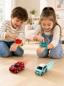 迷你手錶遙控合金賽車玩具，多玩家互動RC遙控車玩具，遊戲，玩具，汽車，汽車玩具，RC遙控車，汽車玩具，兒童玩具，男孩玩具，RC遙控車，兒童年終禮物，迷你RC遙控車 - 彩色 - 查看 5