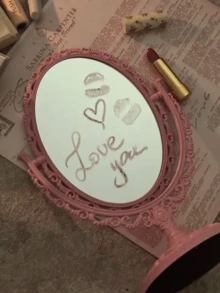 1pc Vintage Double-Sided Makeup Mirror Suitable For Daily Use - White - View 14