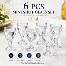 6个/套小型烈酒杯，只需手洗，可重复使用，隔热，无铅玻璃，防漏，圆形，适合家庭使用 - 非常适合圣诞节、万圣节、复活节和感恩节。这款10毫升雪花杯小巧精致，宛如口袋大小的艺术品。万圣节礼物 - 10ml飛雪杯[6隻] - 查看 3