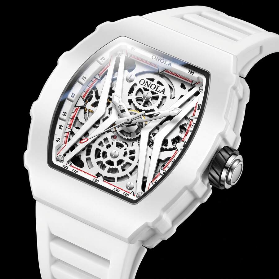 ONOLA New Fashion Automatic Mechanical Watch Hollow Skeleton Luminous Watch Waterproof Sport Wristwatch With Gift Box