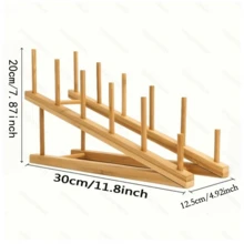 Rak Pengering Seni Kecil, Rak Penyimpanan Seni, Rak Pengering Piring Bambu, Rak Pengering Piring Bambu, Rak Display Lukisan 5 Tingkat, Rak Penyimpanan Kayu, Cocok untuk Kanvas, Piring/Mangkuk/Buku/Berkas/Mangkuk/Cangkir/Talenan/Tutup Panci, Rak Penyimpanan Dapur - 1 buah - 1PC - View 13