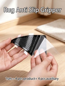 Triangle Rug Grippers, Reusable Carpet Corner Tape, Non-Slip Floor Mat Fixers. Living Room Floor Mat, Bathroom Absorbent Rug, Bedroom Carpet, Entryway Door Mat - Multicolor - View 4
