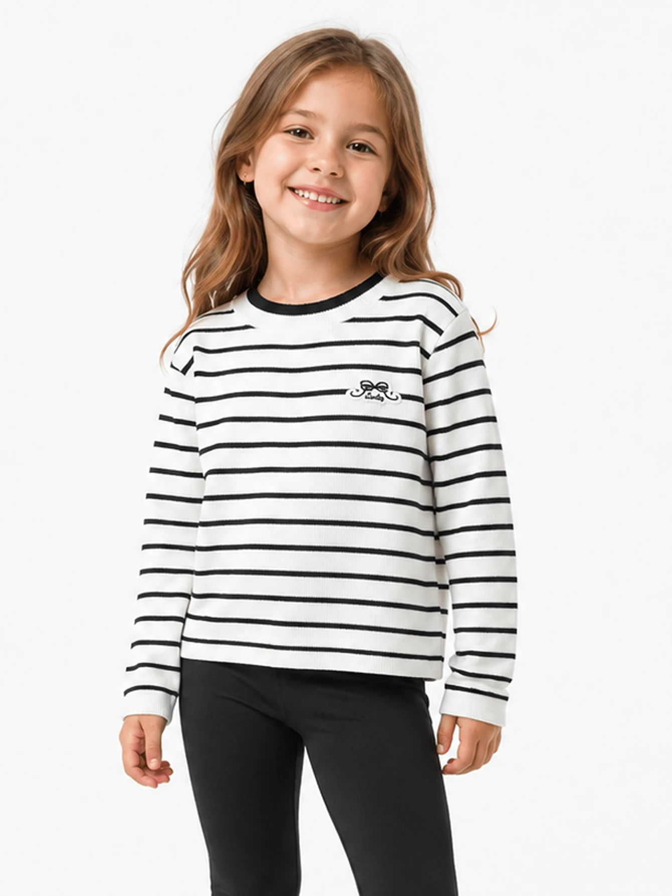 Balabala Suéter de punto nuevo para niñas preadolescentes primavera/otoño - tonos blancos y negros - Ver 1