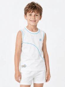 Balabala 2026 Kids Summer Quick-Dry Tank Top, Soft Breathable , UV Protection, Lightweight And Comfortable, Suitable For Boys And Girls - Off-white - View 3