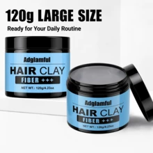 Adglamful 男士造型髮泥 120g，天然清新香調啞光髮蠟，適合打造蓬鬆乾爽造型，持久定型，輕盈不黏膩，營造自然紋理效果 - 泥 - 查看 7