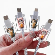 4 buah Pelindung Kabel Kucing, Kompatibel dengan Klip Penjepit Kabel Pengisi Daya Ponsel Apple iOS, Casing Pelindung, Pelindung Kabel Kucing Lucu, Hadiah untuk Teman, Hadiah Natal - MultiWarna - View 28