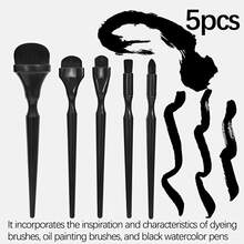 Set Kuas Lukis Gagang Ergonomis 2/3/5 buah - Kuas Plastik Hitam untuk Cat Minyak, Cat Air, Tinta, Arang, Kapur, Pastel, dan Embossing, dengan Pegangan Ergonomis, Gagang Plastik Tahan Lama untuk Kontrol yang Tepat (Beberapa Kuas Mungkin Memiliki Bekas Lem, yang Tidak Dapat Dihindari dalam Proses Pembuatan dan Tidak Mempengaruhi Penggunaan Kuas) - Set - View 5