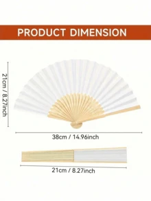 5/10/15/20/25/30/40/50pcs Vintage Handheld Folding Paper Fans, Portable Bamboo Fans, Summer Cool Fashion Accessories, Suitable For Parties And Events - Multicolor - View 5
