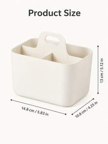 Desktop Storage Basket With Compartments And Handle, Portable Stackable Divided Stationery Organizer Box, Suitable For Pencils, Markers And Other Office Supplies, Ideal Desktop Accessory, Perfect Gift For Various Occasions - One Size - View 4