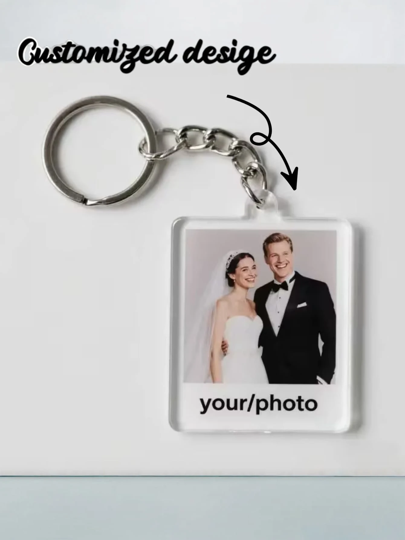 Custom Acrylic Keychain, Supports Personalized Photo/Text - Customizable QR Code And Logo/Photo Display, Glossy Surface, Suitable For Smartphone A - Multicolor - View 1