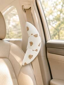 Cute Bear Pattern Seat Belt Pillow, Car Seat Belt Shoulder Pad, Soft Shoulder Cushion Neck Support Pillow, Universal Seat Belt Shoulder Pad, Seat Belt Protector, Heart Rabbit Pattern Car Interior Accessory, Suitable For Driving, Road Trips, Travel - A - View 14