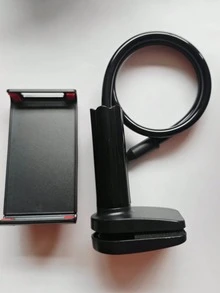 1 buah Dudukan Ponsel/Tablet Klip Ganda, Alas Spiral untuk Samping Tempat Tidur/Meja, Dapat Diatur 360°, Cocok untuk Streaming, Belajar, Kantor, Asrama, Hadiah Praktis - A - View 13