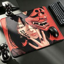 45x40CM 防滑滑鼠墊 蒙面女孩 加速桌墊 電競遊戲使用者 鍵盤墊 專業頂級 縫邊橡膠桌墊 - 查看 12