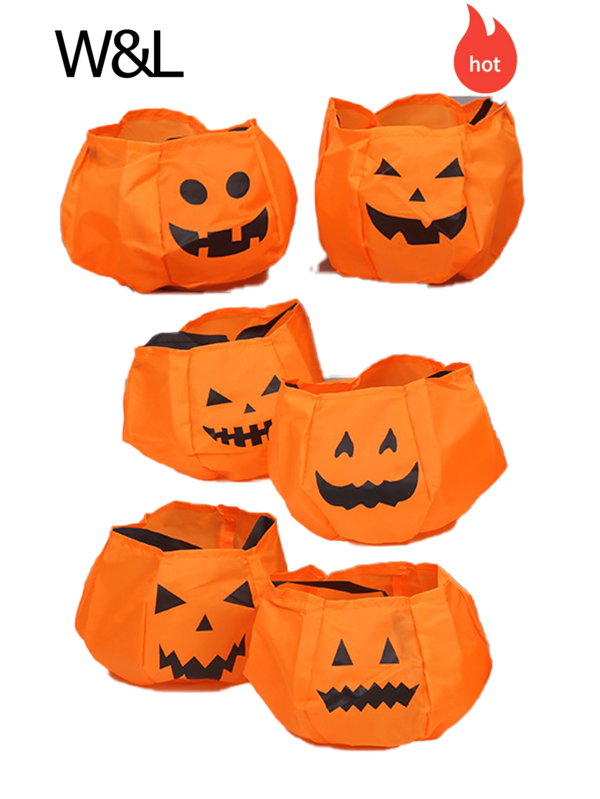 10pcs Halloween Pumpkin Plush Tote Bucket, 9.8inch X 11.8inch Candy Bag, Cute Halloween Handle Basket, Suitable For Trick Or Treat Party, Halloween Trick Or Treat, Halloween Party, Birthday, Graduation, Party Supplies, Easter, Haunted House Party, Prank, Christmas And Holiday Essentials, School Halloween Celebration Or Horror Themed Birthday Party.
