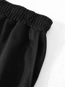 Teen Boy Cartoon Pattern Hoodie Long Sleeve Sweatshirt And Jogger Pants Set - Black - View 5