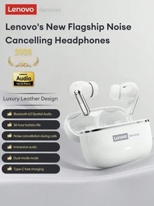 Lenovo LE208 极简蓝牙 6.0 耳机，低延迟，HIFI 音质，ENC 智能降噪，超长续航，适用于运动、商务、学习等多种场合，兼容智能手机和电脑，是馈赠佳品。 - 白色 - 查看 13
