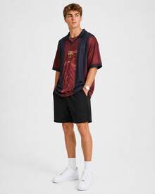 Travis Scott X Nike Barcelona SS25 Retro Football Jersey With Chest Crest Unisex - Burgundy - View 8