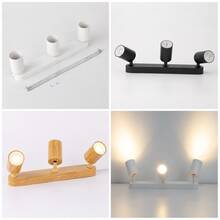 CANMEIJIA 1pc Long Track GU10 Ceiling Spotlight, Black/White, 3-Head, Rotatable Lamp Head, Adjustable Angle, No Light Source, For Living Room, Bedroom, Hallway, Store Lighting - GU10 Ceiling Spotlight 3-head - View 12