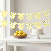 1 Set Lemon Shower Banner, Jumpsuit Garland, Summer Gender Reveal Party Decoration - View 2