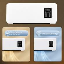 Calefactor Electrico Portátil,Ventilador de Pared con Aire Fresco y Cálido,Control Remoto y Soporte,Calentador Eléctrico Silencioso para Recámara,Sala y Oficina - Más - Ver 3